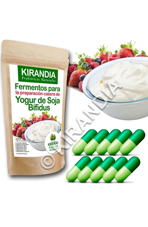 Velo grieta exprimir Fermentos Yogur de SOJA Bífidus (10 Cápsulas) - especial YOGURTERAS -  KIRANDIA - La tienda del kombucha